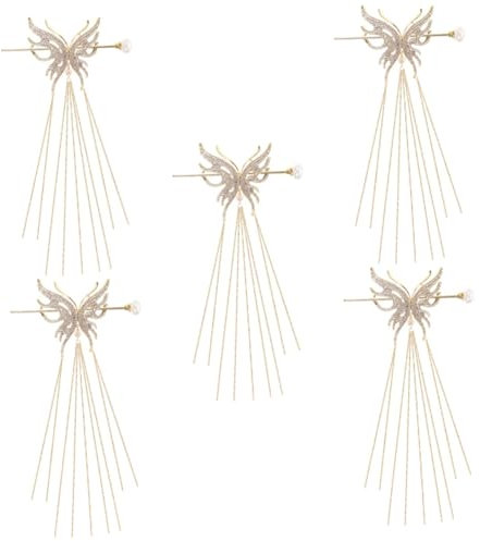 Lot de 5 épingles à cheveux en perles de pour femmes japonaises de cheveux Chinois Gland Tige de cheveux Outil de modélisation de mariée