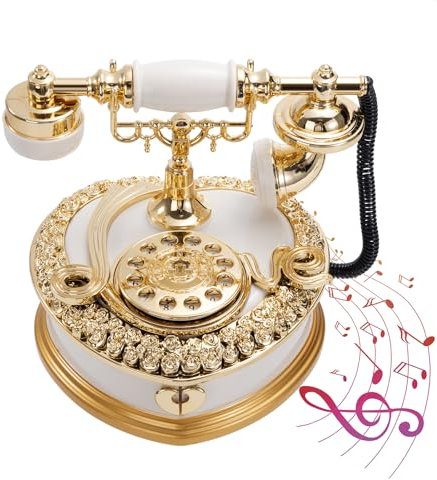 Spieluhr Retro Telefon mit Wählscheibe Für Elise Aufziehbare Spieluhr für Geburtstags Weihnachten