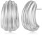 MUYAN Chunky Silber texturierte Ohrringe für Frauen Trendy Minimalist große klobige Vintage Ohrstecker Statement Earrings Modeschmuck