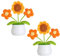 JUSTOYOU künstliche Blume Sonnenblume Häkeln Blumen Topf Pflanze, Mini gestrickte Blumentopf, kleine handgefertigte Häkeln Blume für Home Office Dekor, Geschenk für Ihre Valentinstag (2, orange)