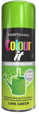 AlezyB - 6 x Lime Green 400ml All Purpose Spray Paint | Use on Metal, Wood, Plastic and Multipurpose Aerosol Professional Quality Perfect Finish, for Interior Exterior and Excellent Coverage