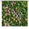 AONIYOU Cortina de ducha con diseño de flores, color verde, material de poliéster impermeable, telón de fondo 3D, accesorios de jardín, baño, cortinas florales para decoración del hogar con 12 ganchos