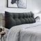 BNCKTRD Kopfende Großes Rückenkissen, Bequemes Lesekissen und Rückenteil im Bett, 2 in 1 Rückenlehne und Kopfkissen, Langes XXL Kissen für Sofa, Couch, Wand und Polster Leinen Anthrazit 180cm