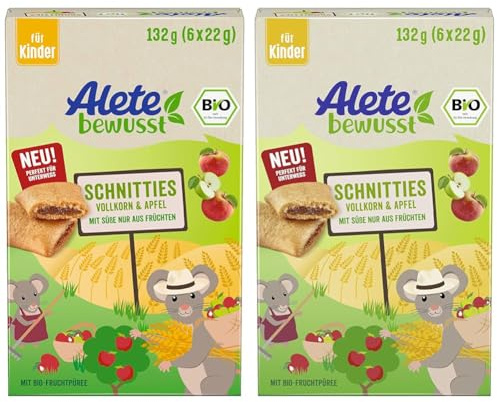 Alete Bio Schnitties Vollkorn Und Apfel 6 x 22 g (Packung mit 2)
