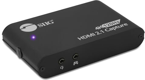 SIIG 4K120Hz HDMI 2.1 Capture Device for Gaming and Streaming - VRR and HDR Support - PS5, Xbox Series X/S, Switch (4K144 / 2K144 / Full HD 240) USB-C Gen-2 10Gbps, On-Board Scaling