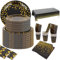 SHUESS 251 Pcs Black and Gold Paper Plates Set, Black and Gold Party Supplies, Golden Dot Party Tableware Includes Black Paper Plates, Napkins, 9oz Cups, Tablecloth, Paper Straws, Serves 50