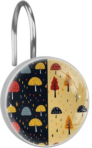 12-Pc,Ganchos para Cortina de Ducha,Ganchos para Cortina de Ducha,Paraguas Hoja Lluvia Nube