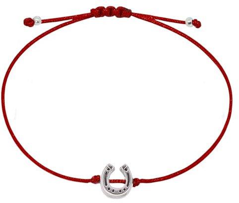 Selfmade Jewelry Glücksbringer Armband Silber mit Hufeisen - Pferde Mädchen Geschenk - Glücksbringer Kinder Schmuck, Geschenke zur Einschulung inkl. Geschenk Verpackung
