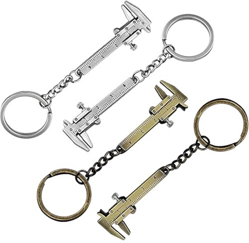 XOXVURI 4Pcs Mini Pied À Coulisse Tendance Porte-Clés Pour Hommes Mini Pied À Coulisse Tendance Porte-Clés À Coulisse De Poche