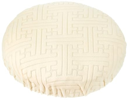 PATIKIL Elastischer Hockerbezug Rund (Durchmesser 36-45cm), Hellbeige | Waschbarer Sitzkissenbezug für Hocker & Stühle, Dehnbarer Barhocker Schonbezug