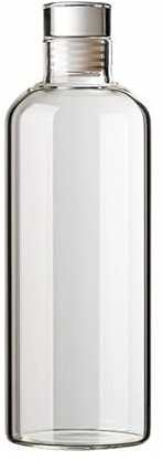 Vllcsla Botella Agua de Vidrio 1000 ml, 750 ml, 500 ml, Botella de Agua Cristal a Prueba de Fugas, Botellas de Vidrio Reutilizable con Tapa, para Vino, Bebidas, Líquidos, Transparente, 750 ml