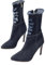 Beavorty 1 Paio Stivali da donna con tacchi sottili tacchi per le donne col stivali autunnali Donne di scarpe da jeans stivali alla coscia in denim : microfibra Blu