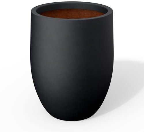 Kante Pot de Fleurs Compact en béton de 30 cm avec Trou de Drainage et Bouchon en Caoutchouc, récipient en Ciment Respirant Fait à la Main pour Bureau, Rebord de fenêtre, intérieur et extérieur