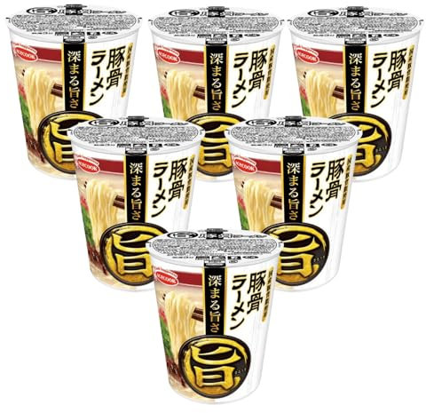 Acecook Maru Uma Instant Cup Ramen – Tonkotsu Flavour 58g (Pack of 6) Japanese-Style Pork Bone Broth Noodle Soup, Creamy & Savoury, Ready in 3 Minutes, Easy Meal or Snack