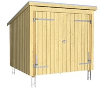 kaiserkraft | Nordic Fahrradunterstand | aus Holz | HxBxT 2200 x 2180 x 2290 mm (5 m²) | mit Doppeltür
