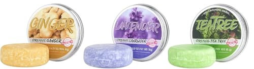 Natural Shampoo Bar | Sulfate-Free Vegan Solid Shampoo for Dandruff Relief & Scalp Health | Coconut, Olive & Camellia Oils, Shea Butter, Tea Tree & Lemon | 80g (One Size 80g, Lavender)