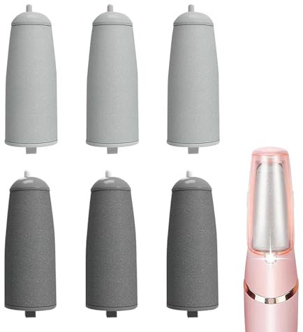 6 Stück Pediküre-Ersatzköpfe für Flawless Pedi, Elektrowerkzeug-Fußfeile, Elektrischer Kallusentferner Pedi Ersatzrollenkopf Fit Finishing Touch Flawless Pedi (Pediküre-Werkzeuge Nicht Enthalten)