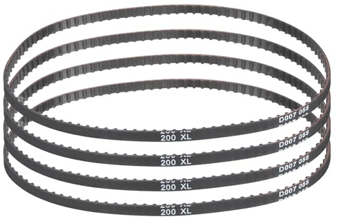 sourcing map Zahnriemen 200XL 025, 100 Zähne, Gummi, Zahnriemen, 0,5 cm Teilung, 4 Stück