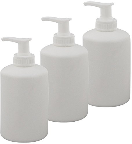 Leerer Seifenspender 300ml weiße Flasche mit Pumper, Kosmetex Pump-Flasche, HDPE, 3X 300ml