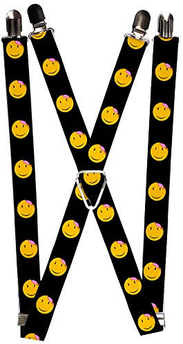 Buckle-Down Herren Suspender-Smiley Face Strumpfhalter, Mehrfarbig, Einheitsgröße