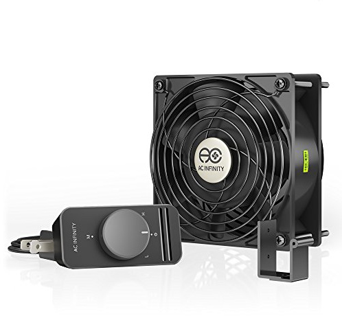 AC Infinity AXIAL S1238, 120mm ventilador de muffin con controlador de velocidad, certificado UL para puerta, habitación a habitación, estufa de leña, chimenea, proyectos de circulación