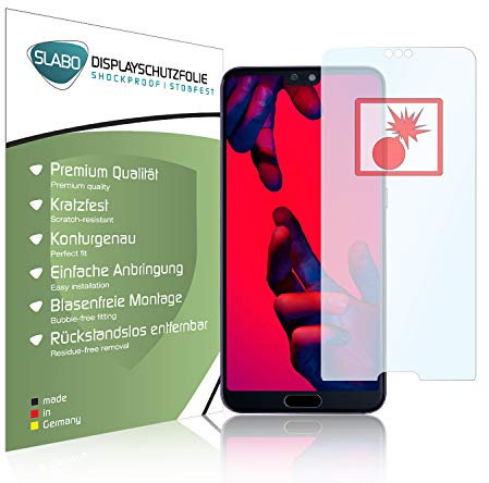 Slabo 2 x Panzerschutzfolie für Huawei P20 Panzerfolie Displayschutzfolie Schutzfolie Folie Shockproof KLAR