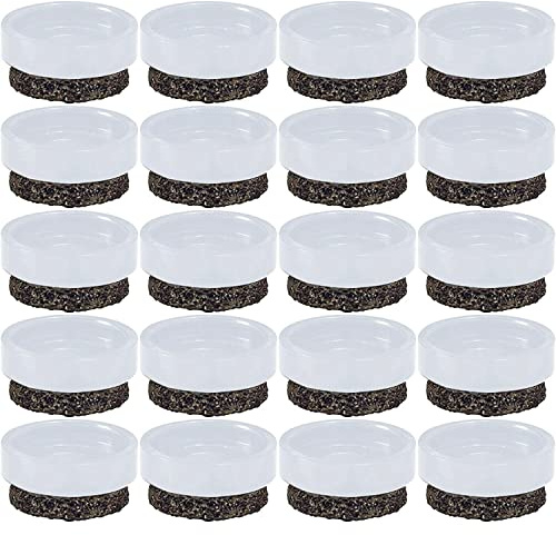 Wagner VAS166 Filzgleiter QuickClick Natural zum Aufdrücken ø 17 mm weiß, Kunststoff Natur Inhalt: 20 Stück, Einsatz ø 17mm