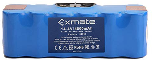Exmate 14.4V 4.8Ah Batteria per iRobot 510 530 532 534 535 540 550 610 700 760 770 780 800 560 562 570 580 600 R3 Aspirapolvere Robotico