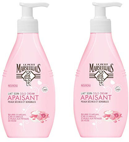 Le Petit Marseillais Milk Care Soothing Cold Cream - Argan Butter, Beeswax, & Rose Petal Oil 2 x 250 ml
