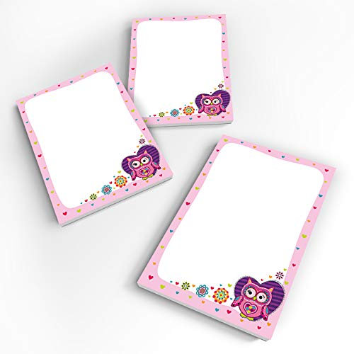 JuNa-Experten 8 Mini-Notizblöcke Eule Herz Mitgebsel Gastgeschenk beim Geburtstag Kindergeburtstag Hochzeit Taufe Mädchen (8 Notizblöcke)