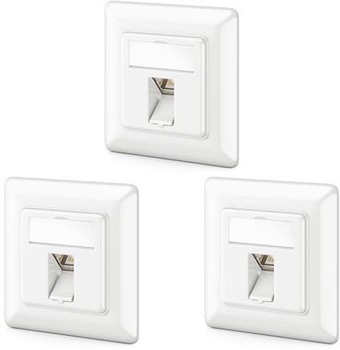 deleyCON 3x CAT6a Keystone Netzwerkdosen Set Unterputz 3x Netzwerkdose & Keystone Modul STP Geschirmt Metall Gehäuse RJ45 Keystone Jack Datendose Netzwerkkabel