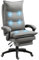 Vinsetto Fauteuil de Bureau massant, Chaise de Bureau, Chaise Ergonomique avec Hauteur réglable, Dossier inclinable, Repose-Pied intégré et télécommande Filaire, pivotant à 360°, Toile de Lin Gris