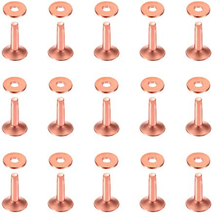 Swpeet - Set di 50 rivetti in rame da 10 x 3,3 x 12 mm, kit fai da te in pelle per cinture, portafogli, collari, prodotti in pelle, fai da te