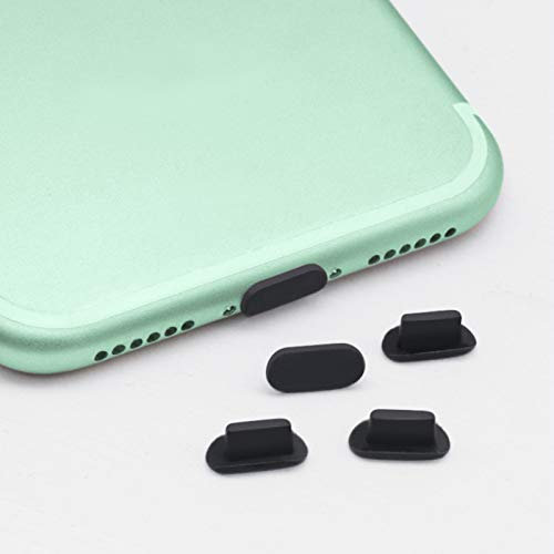 5pcs Anti Dust Plugs Compatible with iPhone 12/12 Pro/11/11 Pro Max/SE/XR/X/8 Plus/8/7, Silicone Dust Plugs Anti-dust Plugs Caps Charging Port and Earphone Jack Protector for iPad Air Mini Pro Black