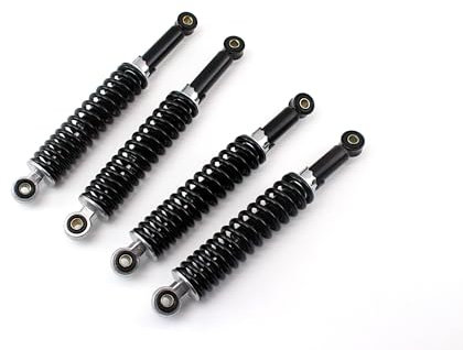 BISOMO Set, 2x Stoßdämpfer Federbein 300mm und 2x 320mm, Hydraulisch, 5-fach verstellbar, Schwarz, Für Simson Schwalbe Kr51, Star SR4-2