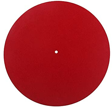 Alnicov Plattenspieler-Matte 30 cm Audiophile Pad antistatisch LP Spieler Anti-Vibration aus Wolle in Rot