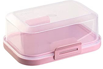 Engelland 1 beurrier empilable de qualité supérieure avec fermeture - Boîte en plastique - Rangement parfait dans le réfrigérateur - Sans BPA - Rose