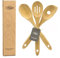 Dehaus® Premium Bamboo Wooden Spoons - Set of 3 - Luxury Slotted & Pointed Cooking Spoon - Kitchen Spoon Utensil Accessories - Wood Cooking Tools for Non Stick Pan or Wok - Mini Starter Sets