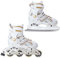 Raven Pulse Inline Skates Inliner für Kinder und Erwachsene OPTIONAL 2in1 mit Schlittschuhen verstellbar (White/Gold mit Kufen, 40-43 (25,5-28cm))