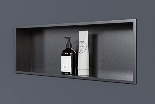 Bernstein Wandnische aus Edelstahl NT206010X - 20 x 60 x 10 cm (B x H x T) Einbauregal, Flexibler Einbau- Ideale Duschablage Farbe:Gunmetal