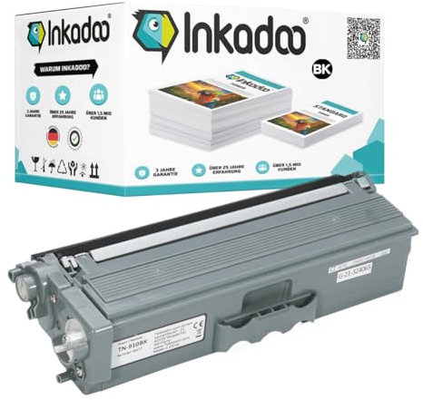 Inkadoo Toner für Brother TN-910BK Schwarz - MFC-L 9570 CDW, HL-L 9310 Series - Tonerkartusche, Tonerpatrone, Drucker Toner - 9.000 Seiten - 3-jährige Garantie
