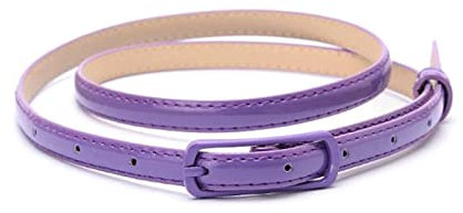 Stevenurr Damen dünner Ledergürtel Dornschließe Gürtel für Kleider Damen Gürtel 105cm schmaler Gürtel Bekleidungszubehör, Violett