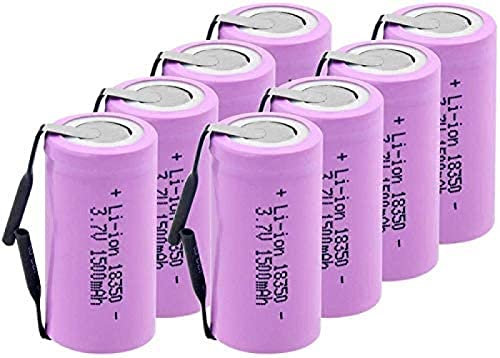 Rechargeable 3.7v 1500mah 18350 Li ION Lithium Battery Suitable For Microphone Remote Control Mini Fan,8pcs