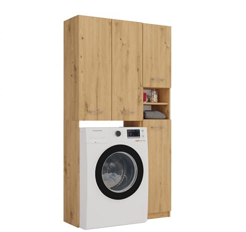 CDF KARLI - Modern bathroom vanity - 96x30x183-4 doors+2 shelves