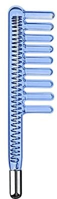 High Frequency Wand Electrode Glass Tube 3 Colours 7 Shape Portable High Frequency Device Replacement Parts Beauty Parts Elitzia ETJX006BCT(Blue Comb Tungsten)