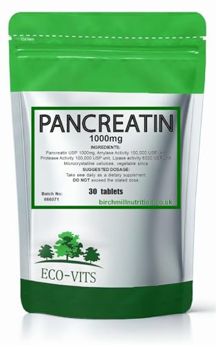 Pancreatin Supplement 1000mg (30 tabs), Supports Digestion, Nutrient Absorption, Aid for Digestive Comfort, Efficient Nutrition