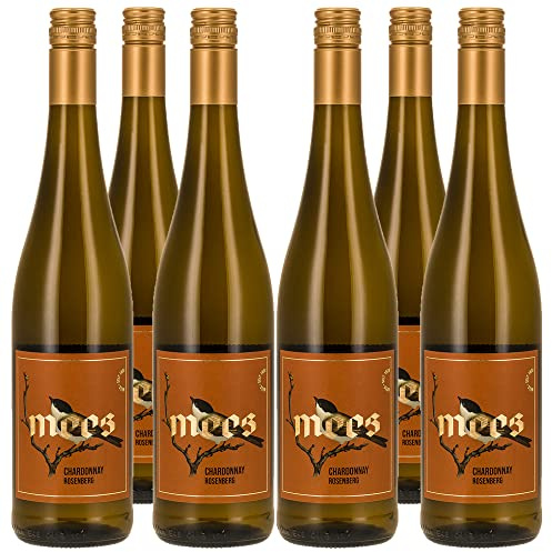 WEINGUT MEES | Chardonnay 2023, Weisswein trocken, 6 x 0,75l Kreuznacher Rosenberg - Nahe | hochwertiger prämierter Weiss-Wein | Wein-Set aus Deutschland | Paket 100% Chardonnay