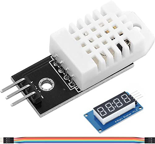 DAOKAI Temperatur und Luftfeuchtigkeitssensor Modul Digitales Temperature Humidity Sensor 3.3V-5V mit 4-stelliges digitales Röhrenanzeigemodul,Dupont-Kabel,für Arduino