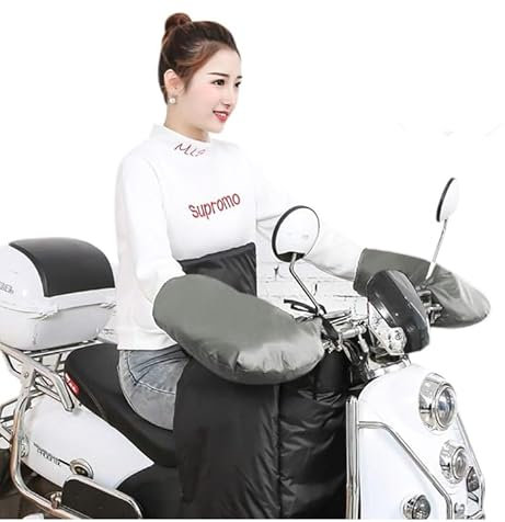 Motorradhandschuhe Wasserdicht Lenkerhandschuhe Winddicht Radfahren Handschuhe Winter Motorradlenker Warm Lenkerhandschuhe Plüschfutter Lenkermuffen Verdickt Handwärmer für Motorrad Roller Fahrrad