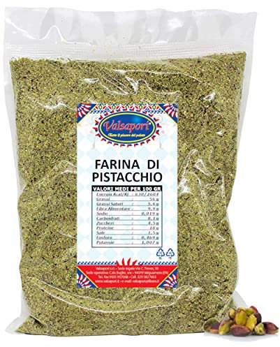 Valsapori - FARINA DI PISTACCHIO DI SICILIA (500 gr) - PISTACCHIO PURO 100% | Farina di Pistacchio Siciliano Crudo, non Tostato, non Salato, Ricco di Magnesio - Pistacchio Selezionato, Qualità Elite